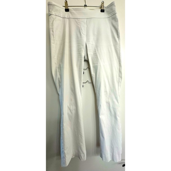 Rekucci White Pull-On Comfort Pants | Fall Stretch Twill Dress Slacks Short - Picture 4 of 7